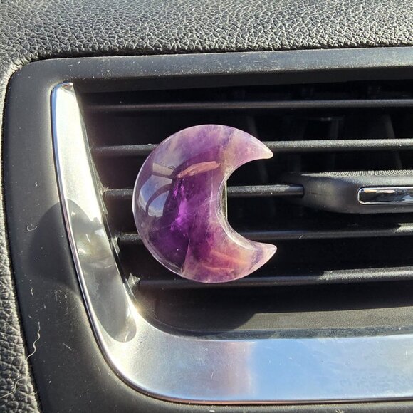 Amethyst Crystal Moon Vent Clip - Picture 6 of 8